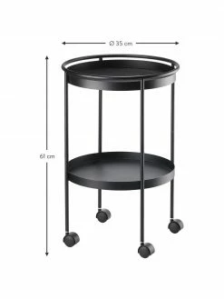 Zone Desserte ronde en métal noir Rocks, Ø 35 x haut. 61 cmDisponibilité limitée -furniture Soldes Desserte ronde en metal noir Rocks 3