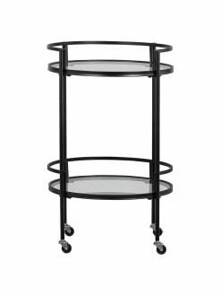 Desserte ronde en verre noirZora, Ø 50 x haut. 79 cm 8 Desserte ronde en verre noirZora, Ø 50 x haut. 79 cm -furniture Soldes Desserte ronde en verre noirZora 2