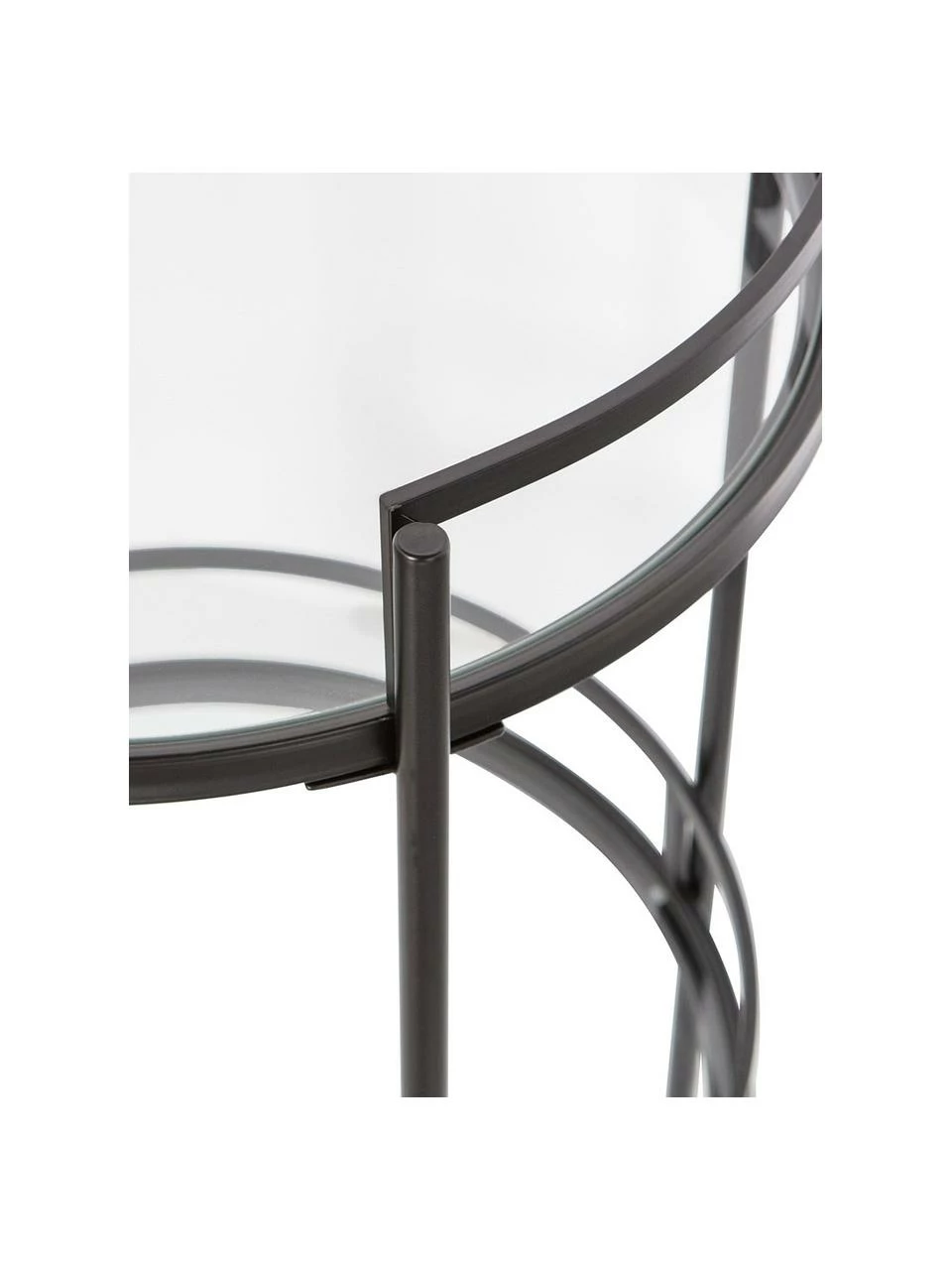 Desserte ronde en verre noirZora, Ø 50 x haut. 79 cm 4 Desserte ronde en verre noirZora, Ø 50 x haut. 79 cm – Image 4