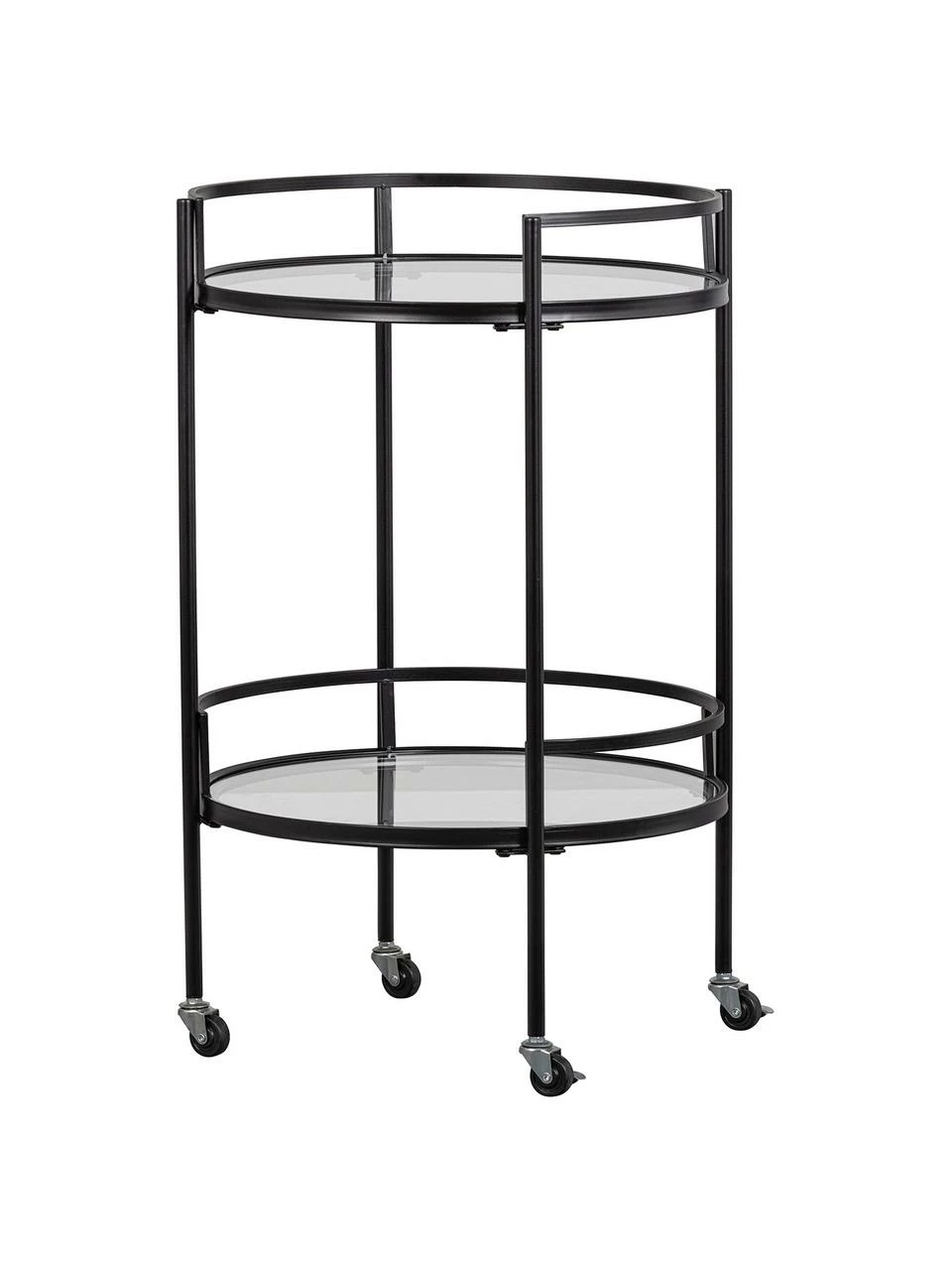 Desserte ronde en verre noirZora, Ø 50 x haut. 79 cm 1 Desserte ronde en verre noirZora, Ø 50 x haut. 79 cm