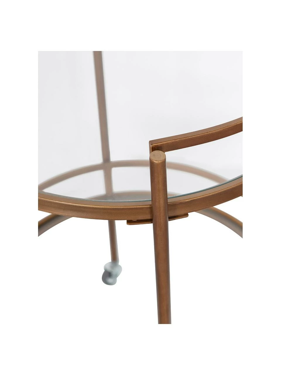 Desserte ronde finition antiquaire avec plateau en verre Zora, Ø 50 x haut. 79 cm 4 Desserte ronde finition antiquaire avec plateau en verre Zora, Ø 50 x haut. 79 cm – Image 4