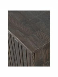 Enfilade 4 portes façade en bois de frêne nervuré Avourio, larg. 200 x haut. 85 cm -furniture Soldes Enfilade 4 portes facade en bois de frene nervure Avourio 5