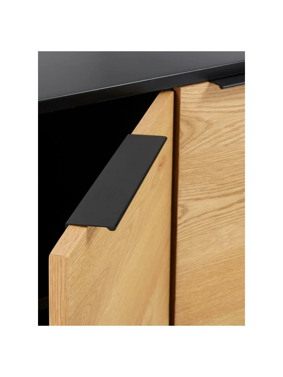 Enfilade avec portes plaquées chêne Stellar, larg. 165 x haut. 80 cm 5 Enfilade avec portes plaquées chêne Stellar, larg. 165 x haut. 80 cm – Image 5