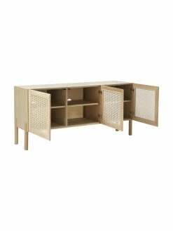 Westwing Collection Enfilade bois de chêne avec cannage Jolie, larg. 160 x haut. 75 cm -furniture Soldes Enfilade bois de chene avec cannage Jolie 5