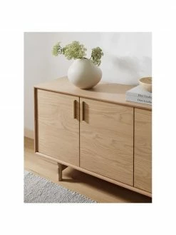 Westwing Collection Enfilade bois de chêne avec portes Diana, larg. 180 x haut. 75 cm -furniture Soldes Enfilade bois de chene avec portes Diana 2