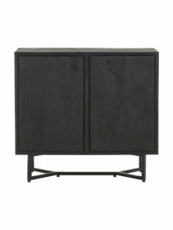 Westwing Collection Enfilade bois massif noir Luca, larg. 90 x haut. 83 cm -furniture Soldes Enfilade bois massif noir Luca 11