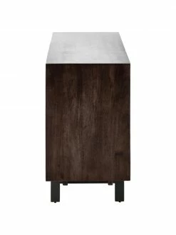 Westwing Collection Enfilade bois massif portes ornés Karl, larg. 165 x haut. 61 cm -furniture Soldes Enfilade bois massif portes ornes Karl 4