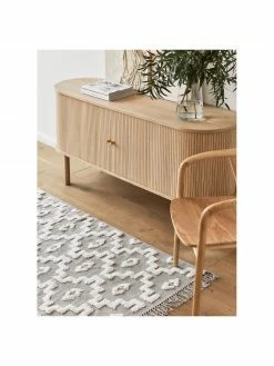 Westwing Collection Enfilade en bois clair avec portes coulissantes Calary, larg. 160 x haut. 75 cm -furniture Soldes Enfilade en bois clair avec portes coulissantes Calary 2