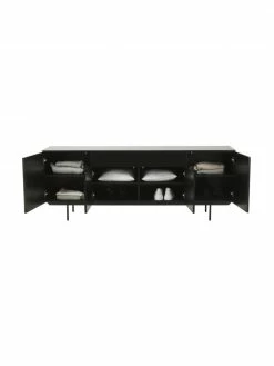 Westwing Collection Enfilade noire Elyn, larg. 200 x haut. 75 cm 10 Westwing Collection Enfilade noire Elyn, larg. 200 x haut. 75 cm -furniture Soldes Enfilade noire Elyn 4
