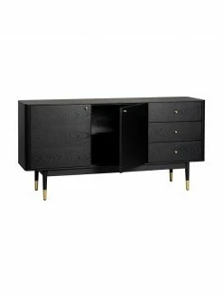 Rowico Enfilade noire Fenwood, larg. 160 x haut. 79 cm 10 Rowico Enfilade noire Fenwood, larg. 160 x haut. 79 cm -furniture Soldes Enfilade noire Fenwood 4