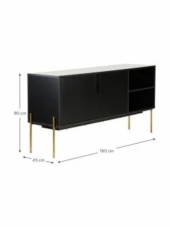 Westwing Collection Enfilade noire Jesper, larg. 160 x haut. 80 cm 8 Westwing Collection Enfilade noire Jesper, larg. 160 x haut. 80 cm -furniture Soldes Enfilade noire Jesper 2