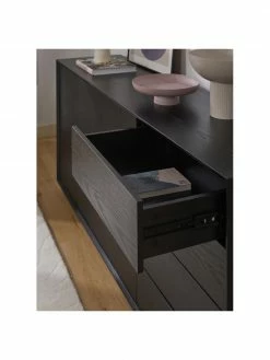 Westwing Collection Enfilade placage en frêne noir Noel, larg. 180 x long. 79 cm 8 Westwing Collection Enfilade placage en frêne noir Noel, larg. 180 x long. 79 cm -furniture Soldes Enfilade placage en frene noir Noel 2