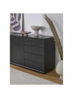 Westwing Collection Enfilade placage en frêne noir Noel, larg. 180 x long. 79 cm 9 Westwing Collection Enfilade placage en frêne noir Noel, larg. 180 x long. 79 cm -furniture Soldes Enfilade placage en frene noir Noel 3