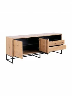 Enfilade plaquée bois de chêne Dalarna, larg. 197 x haut. 76 cm -furniture Soldes Enfilade plaquee bois de chene Dalarna 3
