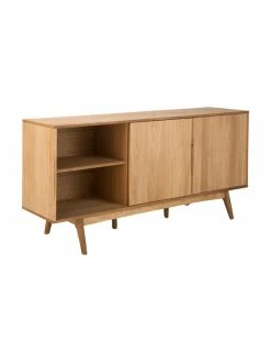 Enfilade plaquée chêne Bettina, larg. 180 x haut. 84 cm -furniture Soldes Enfilade plaquee chene Bettina 3