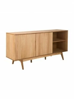 Enfilade plaquée chêne Bettina, larg. 180 x haut. 84 cm -furniture Soldes Enfilade plaquee chene Bettina 4