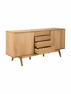 Enfilade plaquée chêne Bettina, larg. 180 x haut. 84 cm -furniture Soldes Enfilade plaquee chene Bettina 5