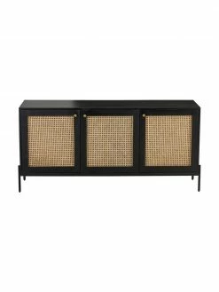 Westwing Collection Enfilade rétro cannage Vienna, larg. 165 x haut. 78 cm -furniture Soldes Enfilade retro cannage Vienna 3