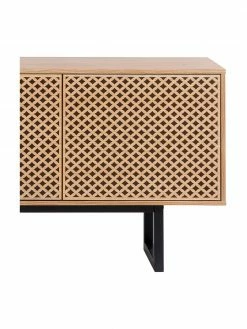 Woodman Enfilade rétro plaquée chêne Camden, larg. 175 x haut. 75 cm -furniture Soldes Enfilade retro plaquee chene Camden 2