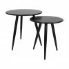 Ensemble de 2 tables d'appoint noires Colette, Lot de différentes tailles