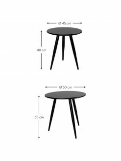Ensemble de 2 tables d'appoint noires Colette, Lot de différentes tailles -furniture Soldes Ensemble de 2 tables dappoint noires Colette 2