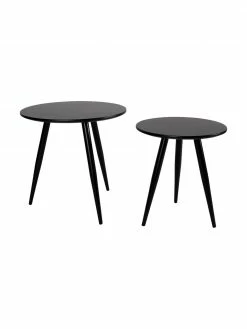 Ensemble de 2 tables d'appoint noires Colette, Lot de différentes tailles -furniture Soldes Ensemble de 2 tables dappoint noires Colette 3