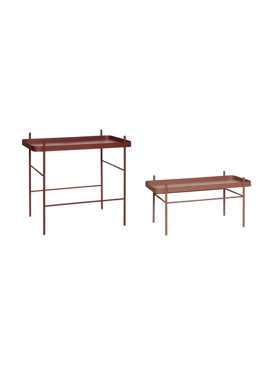 Hübsch Ensemble tables d'appoint métal lie de vin Double, 2 élém., Lot de différentes taillesDisponibilité limitée 1 Hübsch Ensemble tables d'appoint métal lie de vin Double, 2 élém., Lot de différentes taillesDisponibilité limitée