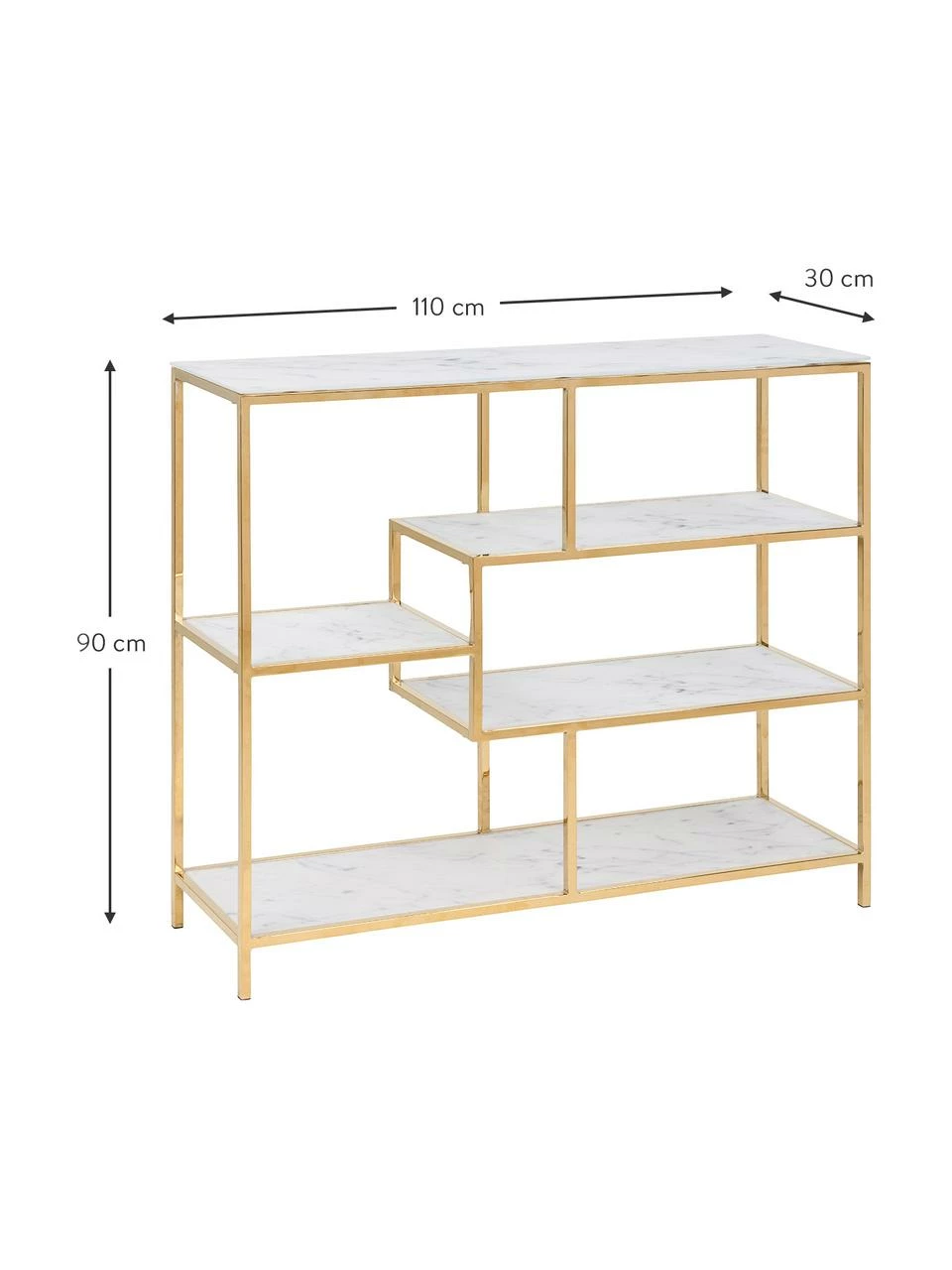 Étagère aspect marbre Aruba, larg. 110 x haut. 90 cm 3 Étagère aspect marbre Aruba, larg. 110 x haut. 90 cm – Image 3