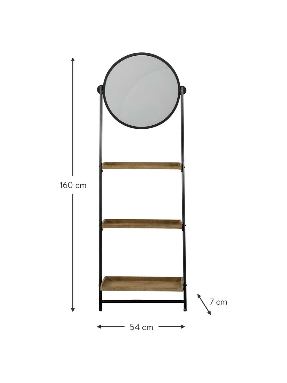 Étagère avec miroir Picoli, larg. 54 x haut. 160 cm 3 Étagère avec miroir Picoli, larg. 54 x haut. 160 cm – Image 3