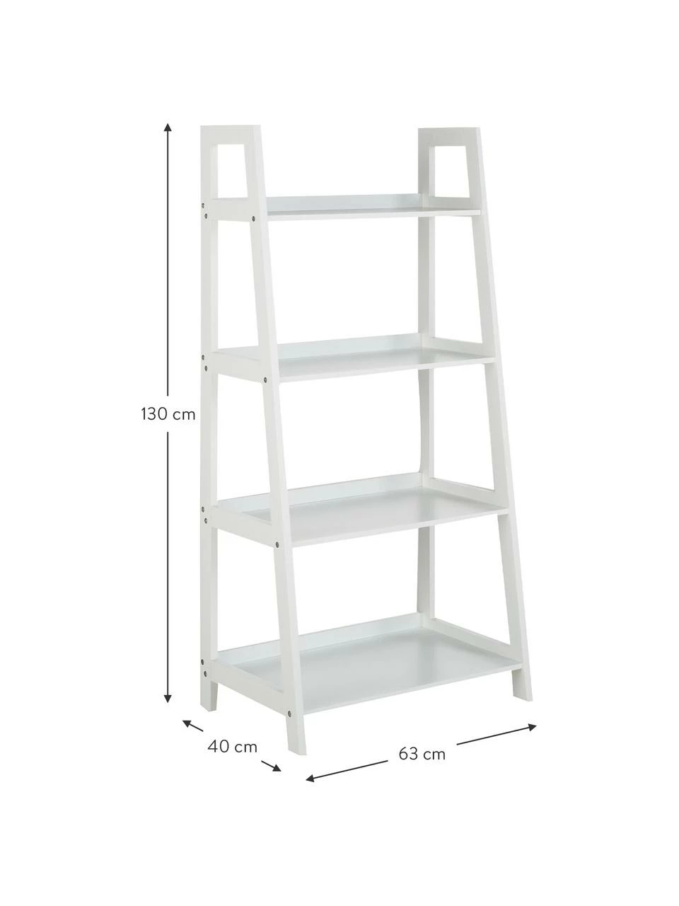 Étagère basse, blanche Wally, larg. 63 x haut. 130 cm 4 Étagère basse, blanche Wally, larg. 63 x haut. 130 cm – Image 4