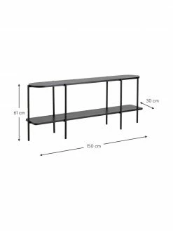 Étagère basse bois et métal noir Gugge, larg. 150 x haut. 61 cm -furniture Soldes Etagere basse bois et metal noir Gugge 2