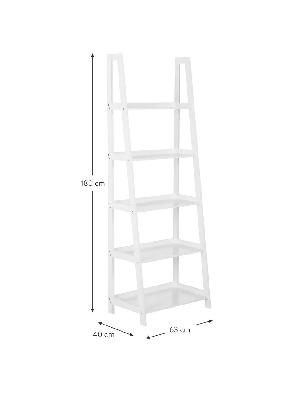 Étagère blanche Wally, larg. 63 x haut. 180 cm 4 Étagère blanche Wally, larg. 63 x haut. 180 cm – Image 4