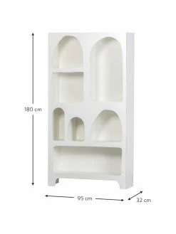 Étagère blanche Zacun, larg. 95 x haut. 180 cm -furniture Soldes Etagere blanche Zacun 2