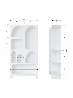 Étagère blanche Zacun, larg. 95 x haut. 180 cm -furniture Soldes Etagere blanche Zacun 5
