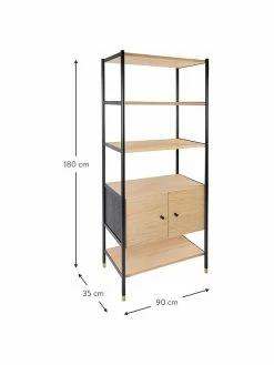 Woodman Étagère bois de chêne et métal Jugend, larg. 90 x haut. 180 cm 8 Woodman Étagère bois de chêne et métal Jugend, larg. 90 x haut. 180 cm -furniture Soldes Etagere bois de chene et metal Jugend 2