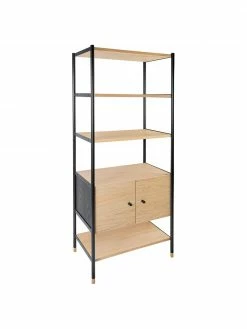 Woodman Étagère bois de chêne et métal Jugend, larg. 90 x haut. 180 cm