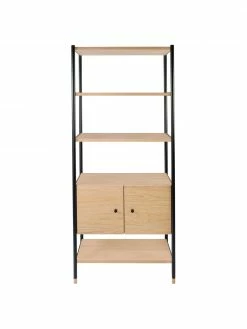 Woodman Étagère bois de chêne et métal Jugend, larg. 90 x haut. 180 cm 9 Woodman Étagère bois de chêne et métal Jugend, larg. 90 x haut. 180 cm -furniture Soldes Etagere bois de chene et metal Jugend 3
