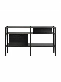 Rowico Étagère bois de chêne noir Holton, larg. 140 x haut. 81 cm -furniture Soldes Etagere bois de chene noir Holton 3