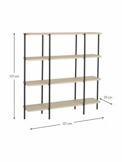 Étagère bois et métal Lyllo, larg. 121 x haut. 121 cm -furniture Soldes Etagere bois et metal Lyllo 2