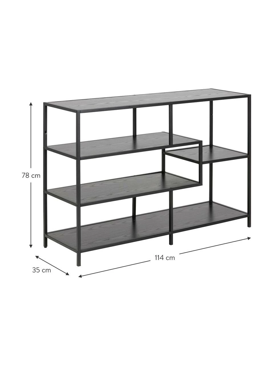 Étagère en bois et métal Seaford, larg. 114 x haut. 78 cm 4 Étagère en bois et métal Seaford, larg. 114 x haut. 78 cm – Image 4