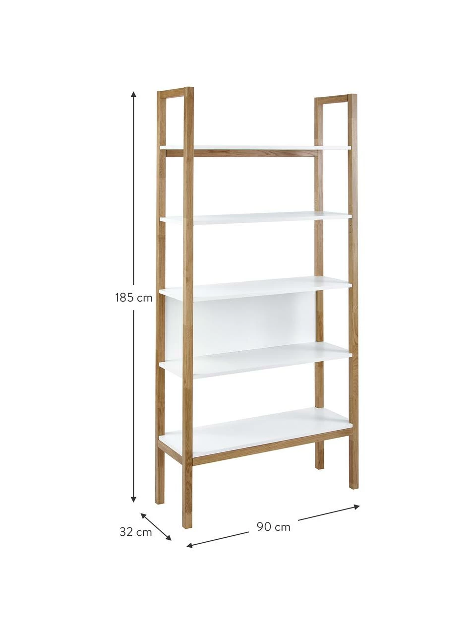 Woodman Étagère en chêne Farringdon, larg. 90 x haut. 185 cm 3 Woodman Étagère en chêne Farringdon, larg. 90 x haut. 185 cm – Image 3