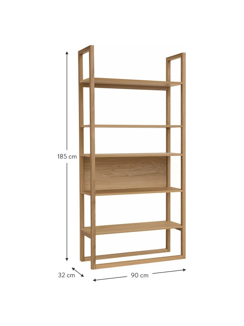 Woodman Étagère en chêne NewEst, larg. 90 x haut. 185 cm 3 Woodman Étagère en chêne NewEst, larg. 90 x haut. 185 cm – Image 3