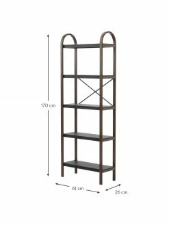 Umbra Étagère en métal avec cadre en bois Bellwood, larg. 61 x haut. 170 cm -furniture Soldes Etagere en metal avec cadre en bois Bellwood 3
