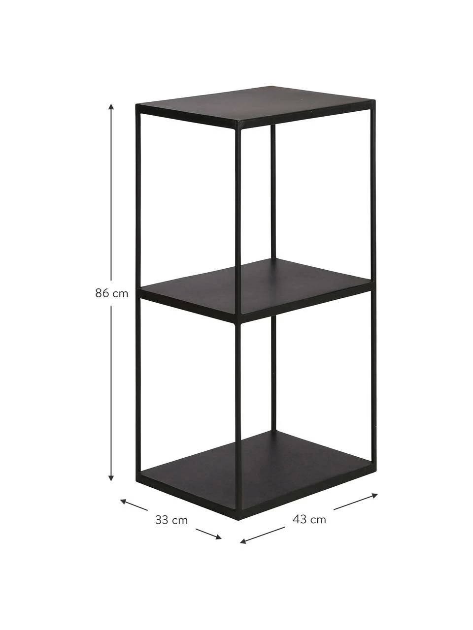 Étagère en métal noir Expo, larg. 43 x haut. 86 cm 3 Étagère en métal noir Expo, larg. 43 x haut. 86 cm – Image 3