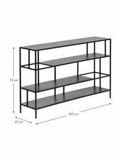 Westwing Collection Étagère en métal noir Sheldon, larg. 120 x haut. 74 cm -furniture Soldes Etagere en metal noir Sheldon 2