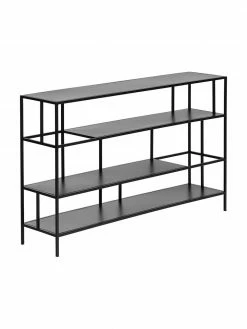 Westwing Collection Étagère en métal noir Sheldon, larg. 120 x haut. 74 cm