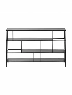 Westwing Collection Étagère en métal noir Sheldon, larg. 120 x haut. 74 cm -furniture Soldes Etagere en metal noir Sheldon 4