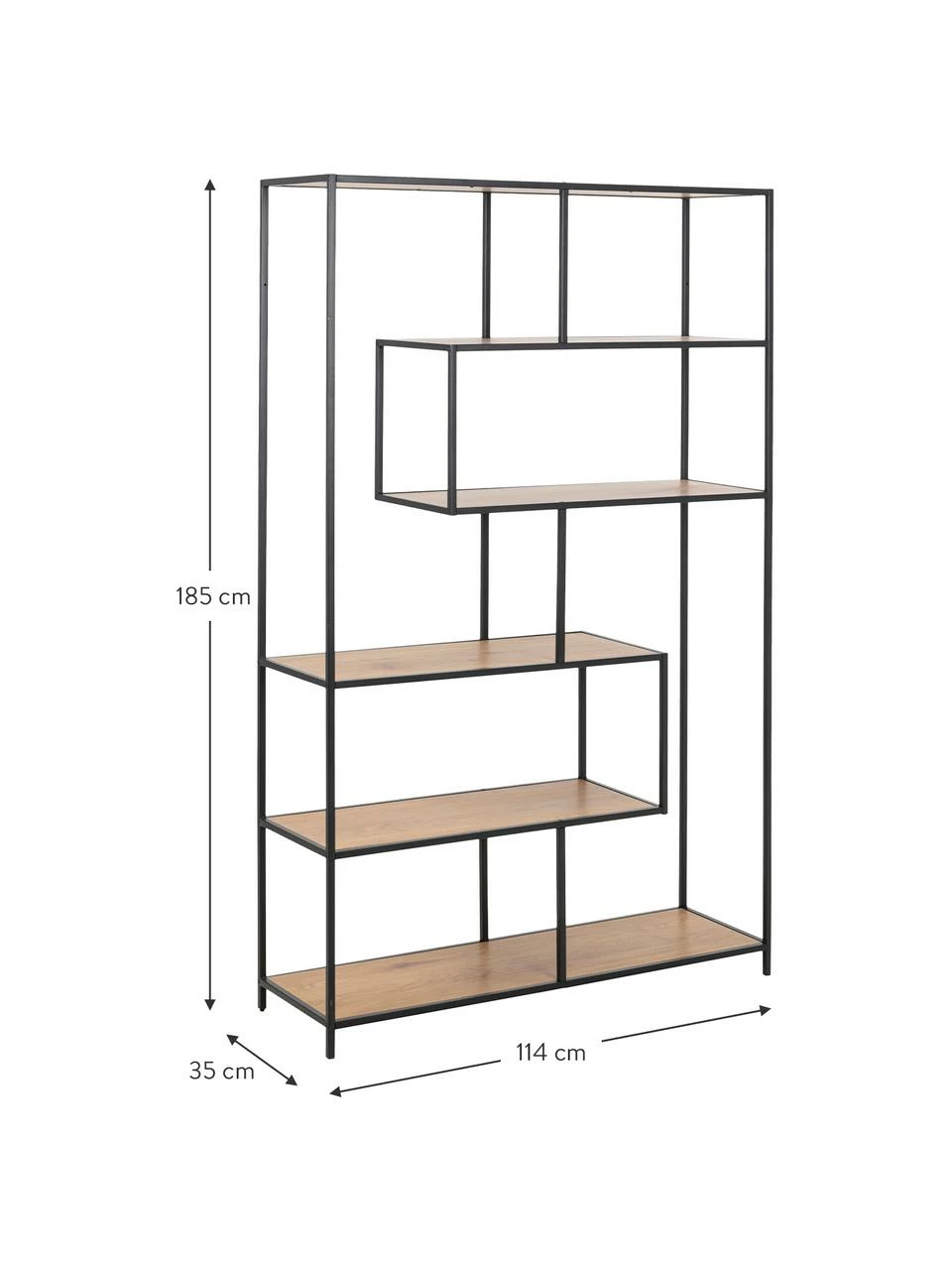 Étagère industrielle en bois et métal Seaford, larg. 114 x haut. 185 cm 3 Étagère industrielle en bois et métal Seaford, larg. 114 x haut. 185 cm – Image 3