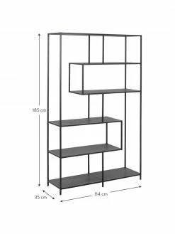 Étagère industrielle en bois et métal Seaford, larg. 114 x haut. 185 cm -furniture Soldes Etagere industrielle en bois et metal Seaford 7