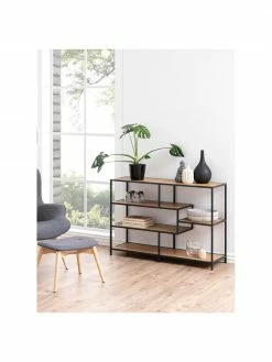 Étagère industrielle en bois et métal Seaford Zig, larg. 114 x haut. 78 cm -furniture Soldes Etagere industrielle en bois et metal Seaford Zig 2